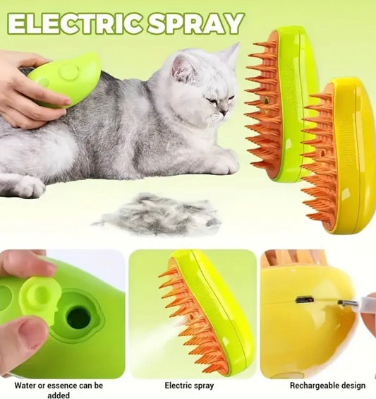 Cepillo A Vapor Para Mascotas 3 en 1